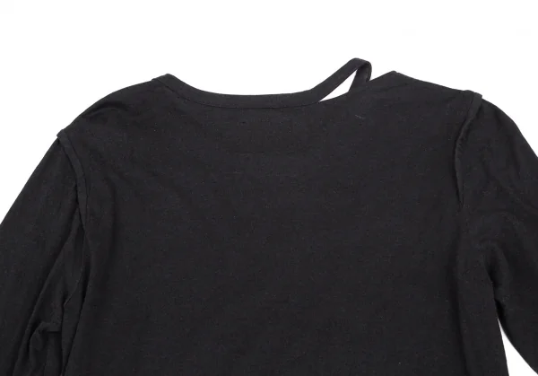 ビーヨウジヤマモトB Yohji Yamamoto カッティングデザインサイドタグカットソー 黒1 K-100260_015