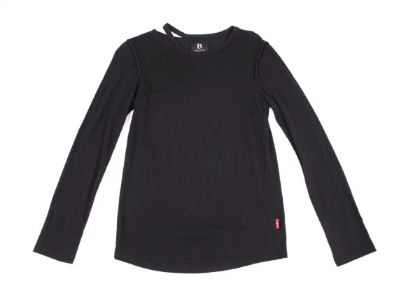 ビーヨウジヤマモトB Yohji Yamamoto カッティングデザインサイドタグカットソー 黒1 K-100260_002