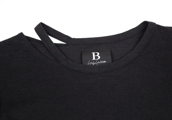 ビーヨウジヤマモトB Yohji Yamamoto カッティングデザインサイドタグカットソー 黒1 K-100260_004