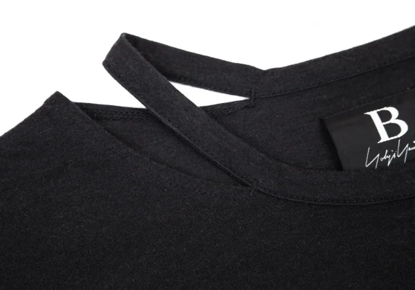 ビーヨウジヤマモトB Yohji Yamamoto カッティングデザインサイドタグカットソー 黒1 K-100260_005