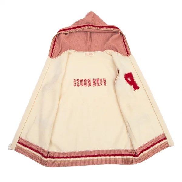 ピンクハウスPINK HOUSE レタードニットノースリーブパーカー クリームL K-100272_011