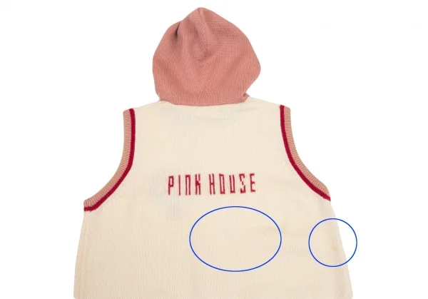 ピンクハウスPINK HOUSE レタードニットノースリーブパーカー クリームL K-100272_013