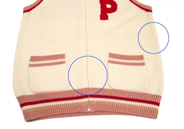 ピンクハウスPINK HOUSE レタードニットノースリーブパーカー クリームL K-100272_007