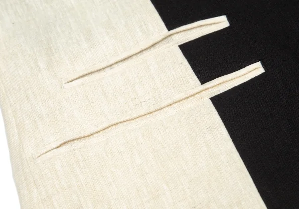 ヨウジヤマモト プールオムYohji Yamamoto POUR HOMME 麻世妙3Bジャケット 黒生成り2 K-100298_010
