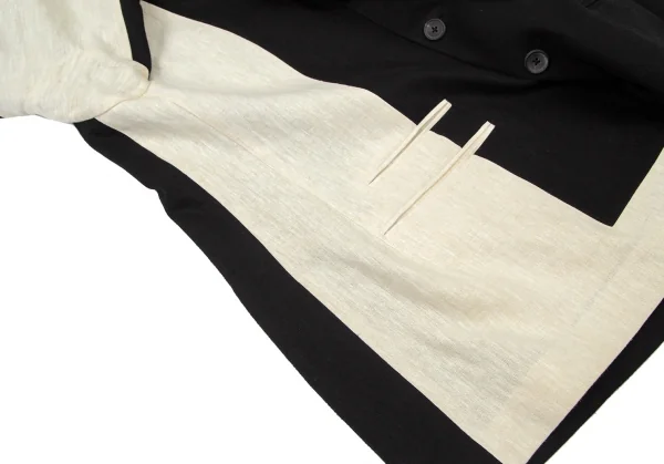 ヨウジヤマモト プールオムYohji Yamamoto POUR HOMME 麻世妙3Bジャケット 黒生成り2 K-100298_011