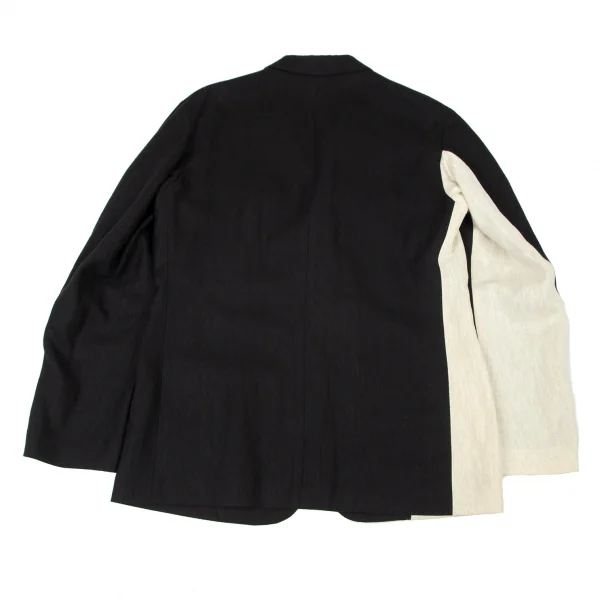 ヨウジヤマモト プールオムYohji Yamamoto POUR HOMME 麻世妙3Bジャケット 黒生成り2 K-100298_014