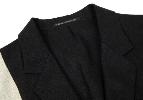ヨウジヤマモト プールオムYohji Yamamoto POUR HOMME 麻世妙3Bジャケット 黒生成り2 K-100298_003