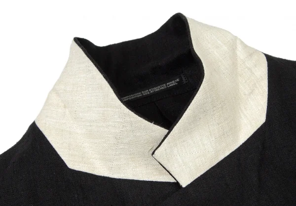 ヨウジヤマモト プールオムYohji Yamamoto POUR HOMME 麻世妙3Bジャケット 黒生成り2 K-100298_004