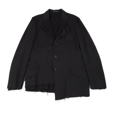 ヨウジヤマモト プールオムYohji Yamamoto POUR HOMME 裁ち切りステッチレイヤードテーラードリバーシブルジャケット