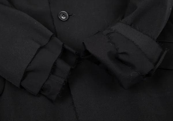 ヨウジヤマモト プールオムYohji Yamamoto POUR HOMME 裁ち切りステッチレイヤードテーラードリバーシブルジャケット 黒3 K-100301_009