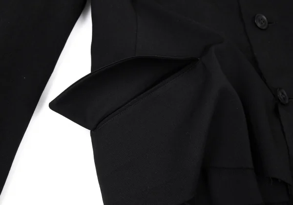 ヨウジヤマモト プールオムYohji Yamamoto POUR HOMME 裁ち切りステッチレイヤードテーラードリバーシブルジャケット 黒3 K-100301_011