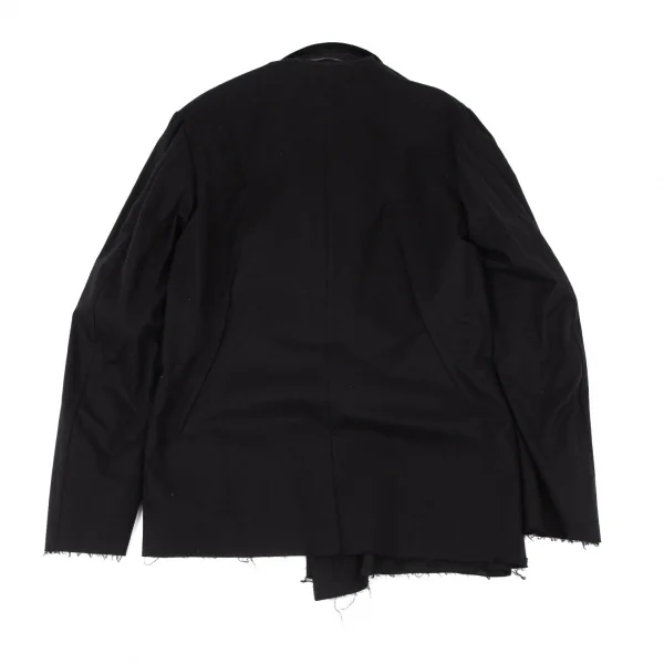 ヨウジヤマモト プールオムYohji Yamamoto POUR HOMME 裁ち切りステッチレイヤードテーラードリバーシブルジャケット 黒3 K-100301_015