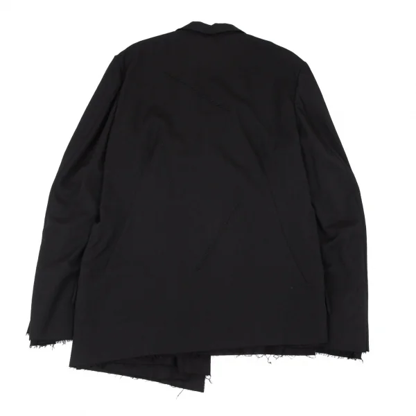 ヨウジヤマモト プールオムYohji Yamamoto POUR HOMME 裁ち切りステッチレイヤードテーラードリバーシブルジャケット 黒3 K-100301_016