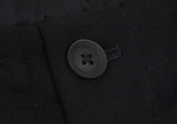 ヨウジヤマモト プールオムYohji Yamamoto POUR HOMME 復刻ウールギャバロゴ刺繍スラックスパンツ 黒2 K-100305_005