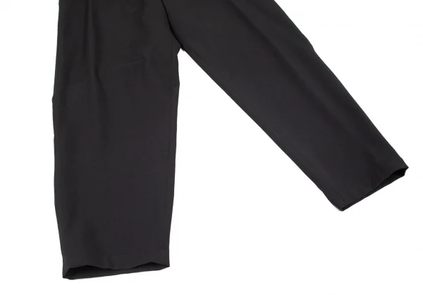 ヨウジヤマモト プールオムYohji Yamamoto POUR HOMME 復刻ウールギャバロゴ刺繍スラックスパンツ 黒2 K-100305_007