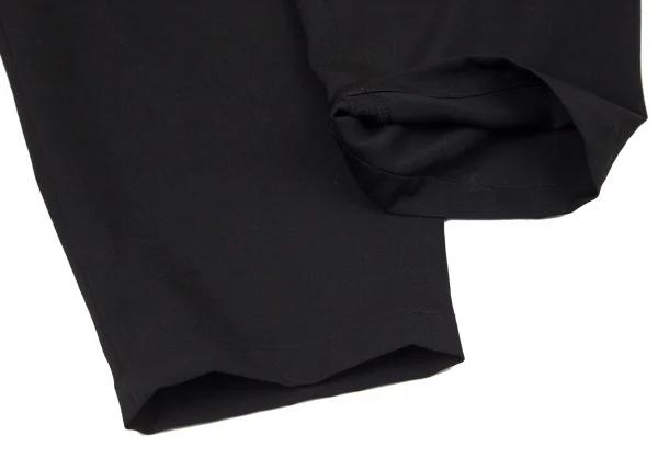 ヨウジヤマモト プールオムYohji Yamamoto POUR HOMME 復刻ウールギャバロゴ刺繍スラックスパンツ 黒2 K-100305_008