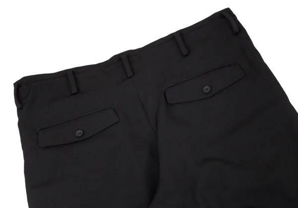 ヨウジヤマモト プールオムYohji Yamamoto POUR HOMME 復刻ウールギャバロゴ刺繍スラックスパンツ 黒2 K-100305_010