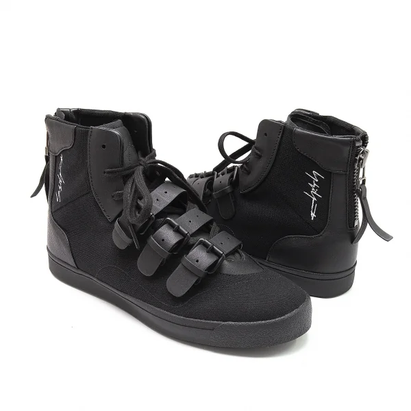 ヨウジヤマモト プールオム×アディダスYohji Yamamoto POUR HOMME×adidas Middoberuto ミッドベルトスニーカー 黒26 K-100309_001