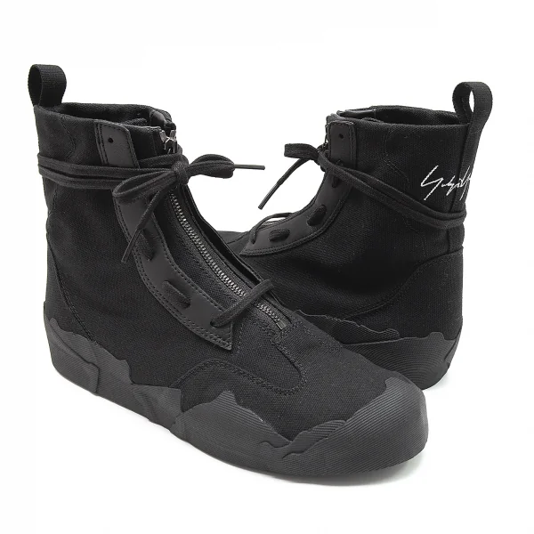 ヨウジヤマモト プールオム×アディダスYohji Yamamoto POUR HOMME×adidas TAKUSAN HIGH ジップハイカットスニーカー 黒26 K-100310_001