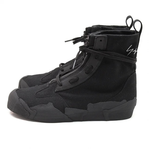 ヨウジヤマモト プールオム×アディダスYohji Yamamoto POUR HOMME×adidas TAKUSAN HIGH ジップハイカットスニーカー 黒26 K-100310_003