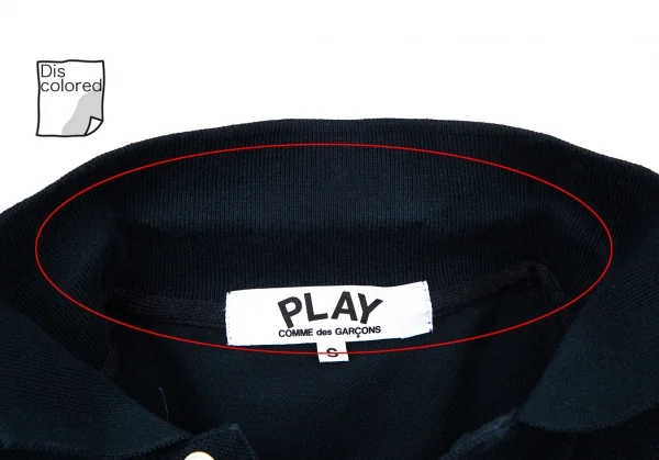 プレイ コムデギャルソンPLAY COMME des GARCONS 胸ハートワッペン鹿の子ポロシャツ 紺S K-100328_006