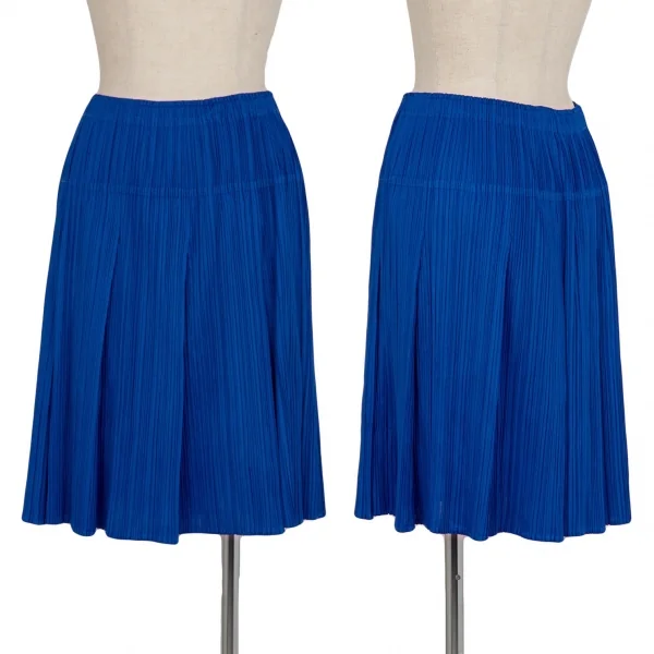 プリーツプリーズPLEATS PLEASE タックプリーツミニスカート 青5 K-100371_001