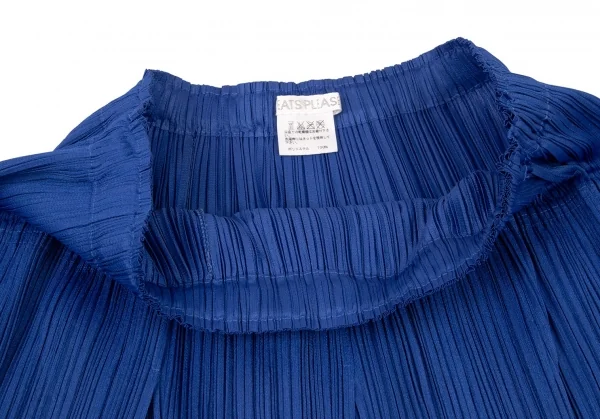 プリーツプリーズPLEATS PLEASE タックプリーツミニスカート 青5 K-100371_004