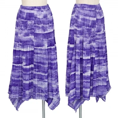 プリーツプリーズPLEATS PLEASE グラフィックプリントグラデーションプリーツスカート