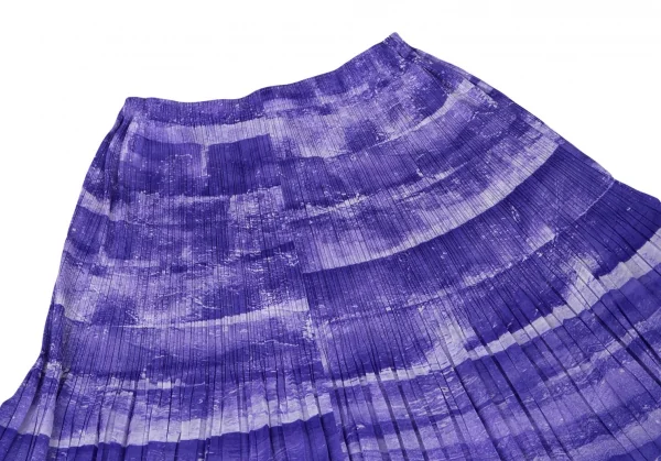 プリーツプリーズPLEATS PLEASE グラフィックプリントグラデーションプリーツスカート 紫2 K-100379_003