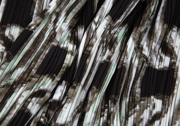 プリーツプリーズPLEATS PLEASE チェーンプリントタックミニスカート 黒F K-100385_008