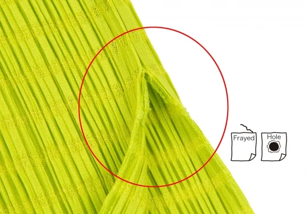 プリーツプリーズPLEATS PLEASE ボーダー織りミニスカート 黄緑F K-100388_007