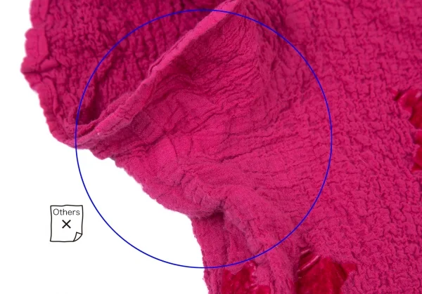 イッセイミヤケ ミーISSEY MIYAKE me ベロアフロッキーカリフラワーTシャツ ピンクF K-100395_004