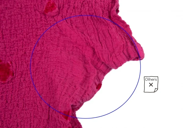 イッセイミヤケ ミーISSEY MIYAKE me ベロアフロッキーカリフラワーTシャツ ピンクF K-100395_005