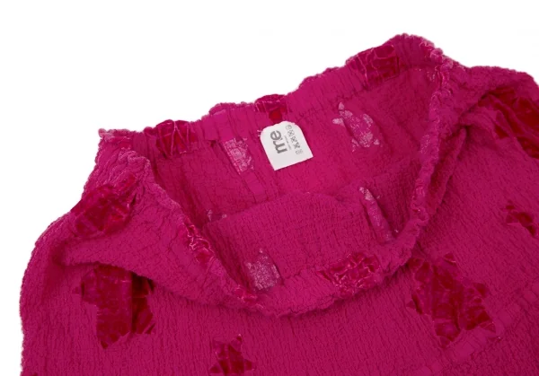 イッセイミヤケ ミーISSEY MIYAKE me ベロアフロッキーカリフラワースカート ピンクF K-100396_004