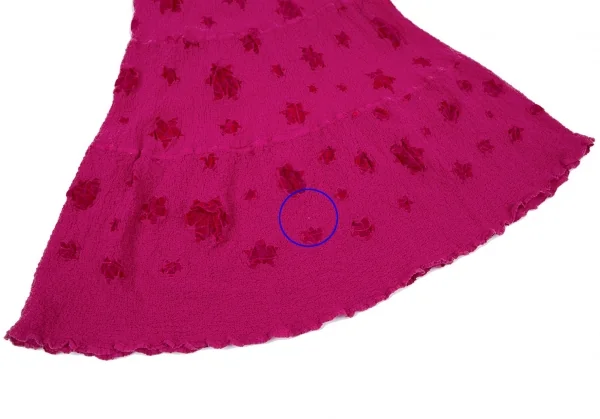 イッセイミヤケ ミーISSEY MIYAKE me ベロアフロッキーカリフラワースカート ピンクF K-100396_005