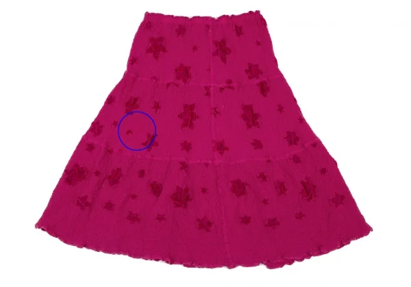 イッセイミヤケ ミーISSEY MIYAKE me ベロアフロッキーカリフラワースカート ピンクF K-100396_008