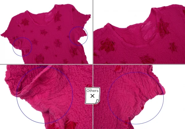 イッセイミヤケ ミーISSEY MIYAKE me ベロアフロッキーカリフラワーセットアップ ピンクF K-100397_004