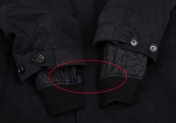 コムデギャルソン オムプリュスCOMME des GARCONS HOMME PLUS ライナー付きコットンステンカラーコート 黒M K-100404_008