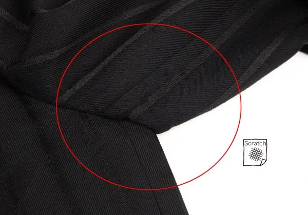 ヨウジヤマモト プールオムYohji Yamamoto POUR HOMME シルクサテン切替ストライプジャケット 黒2 K-100414_003