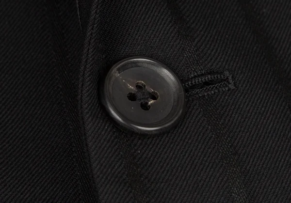 ヨウジヤマモト プールオムYohji Yamamoto POUR HOMME シルクサテン切替ストライプジャケット 黒2 K-100414_011