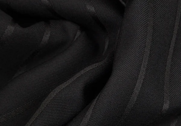 ヨウジヤマモト プールオムYohji Yamamoto POUR HOMME シルクサテン切替ストライプジャケット 黒2 K-100414_016