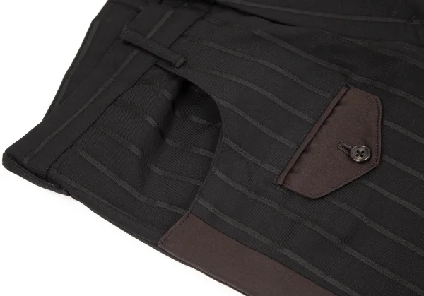 Yohji Yamamoto POUR HOMME Striped Silk Satin Switching Pants K-100415_005