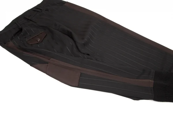 Yohji Yamamoto POUR HOMME Striped Silk Satin Switching Pants K-100415_008