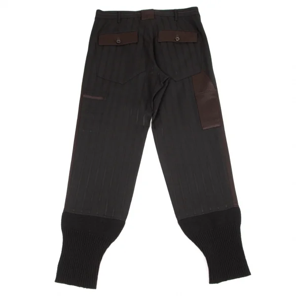 Yohji Yamamoto POUR HOMME Striped Silk Satin Switching Pants K-100415_011