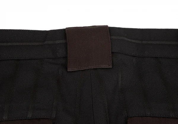 Yohji Yamamoto POUR HOMME Striped Silk Satin Switching Pants K-100415_013