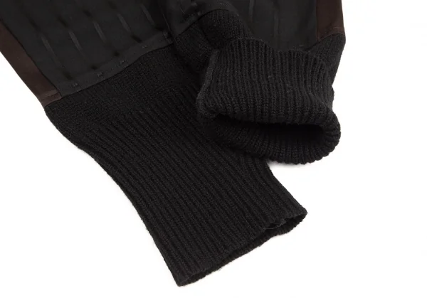 ヨウジヤマモト プールオムYohji Yamamoto POUR HOMME シルクサテン切替ストライプセットアップスーツ 黒2 K-100416_014