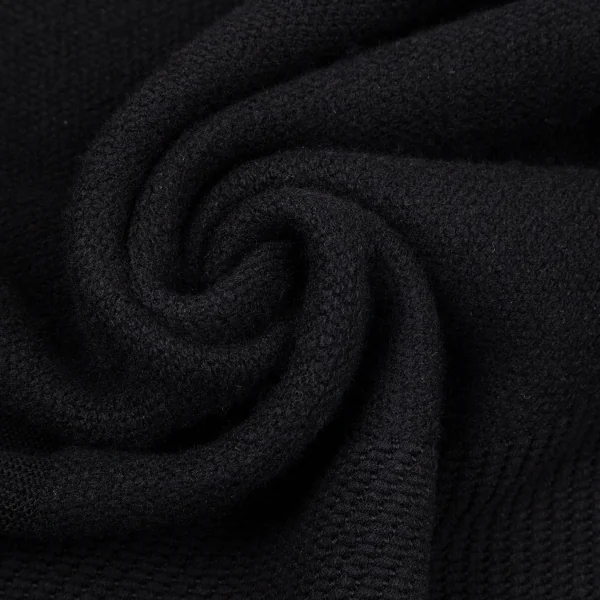 イッセイミヤケISSEY MIYAKE 異素材編み切替ボックスシルエットハイネックニットセーター 黒2 K-100428_011