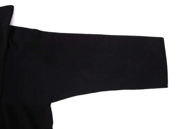 イッセイミヤケISSEY MIYAKE 異素材編み切替ボックスシルエットハイネックニットセーター 黒2 K-100428_005