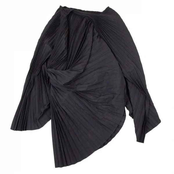 ジュンヤワタナベ コムデギャルソンJUNYA WATANABE COMME des GARCONSピンストライプアコーディオンプリーツポンチョ チャコールM K-100444_002