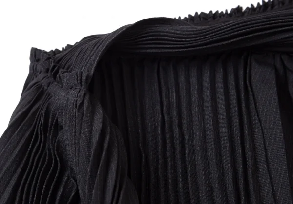 ジュンヤワタナベ コムデギャルソンJUNYA WATANABE COMME des GARCONSピンストライプアコーディオンプリーツポンチョ チャコールM K-100444_005